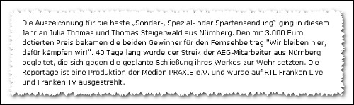 Ausriß aus der BLM-Pressemitteilung vom 3. Jul. 2007