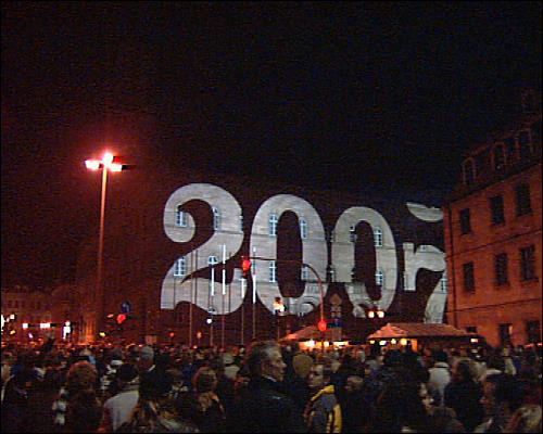 Silvester 2007 vor dem Fürther Rathaus